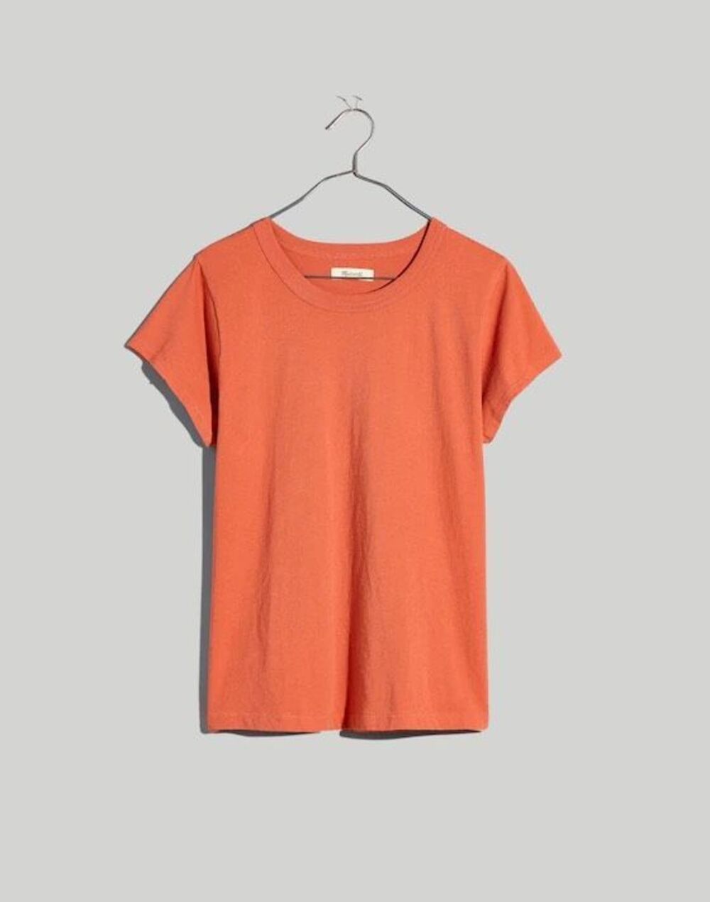 Madewell Cotton Crewneck Short Sleeve T-Shirt in dahlia orange Women’s M NEW